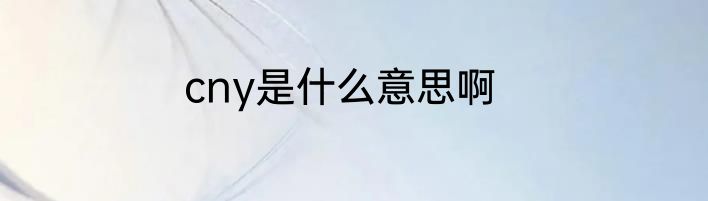 cny是什么意思啊