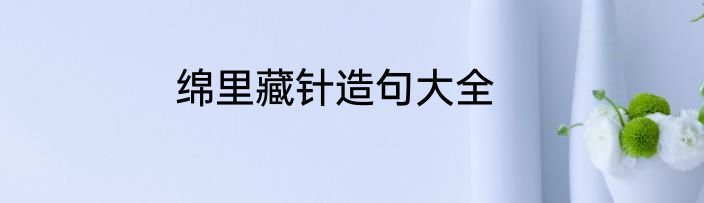 绵里藏针造句大全