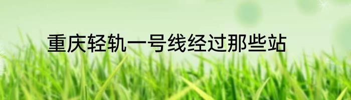 重庆轻轨一号线经过那些站