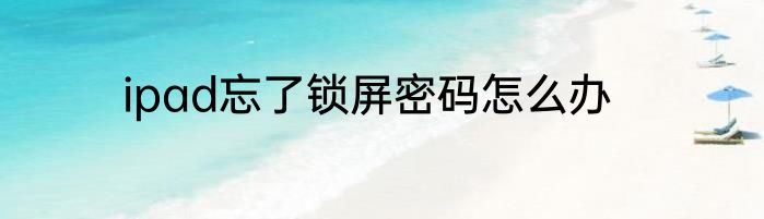 ipad忘了锁屏密码怎么办