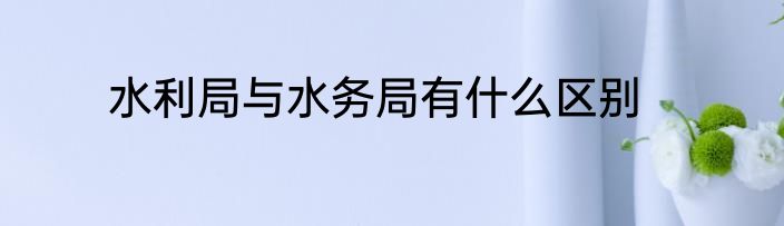 水利局与水务局有什么区别