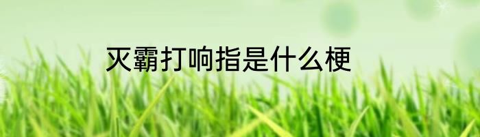 灭霸打响指是什么梗