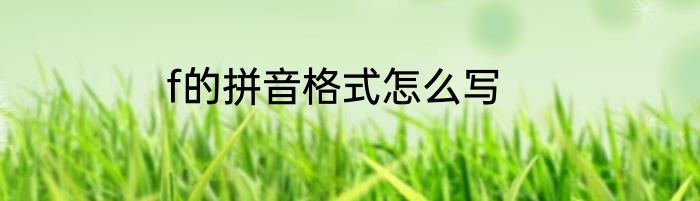 f的拼音格式怎么写