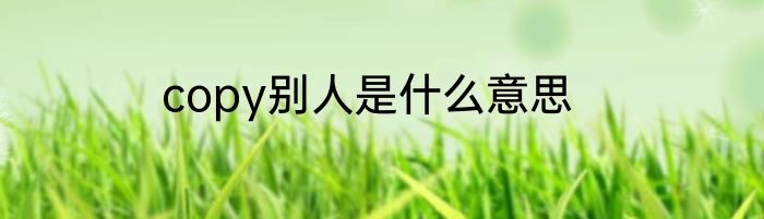 copy别人是什么意思