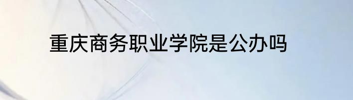 重庆商务职业学院是公办吗