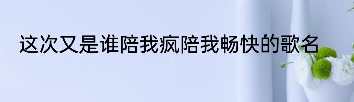 这次又是谁陪我疯陪我畅快的歌名