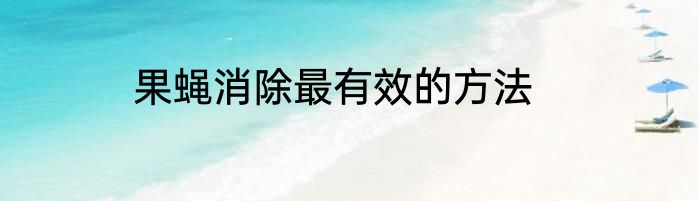 果蝇消除最有效的方法