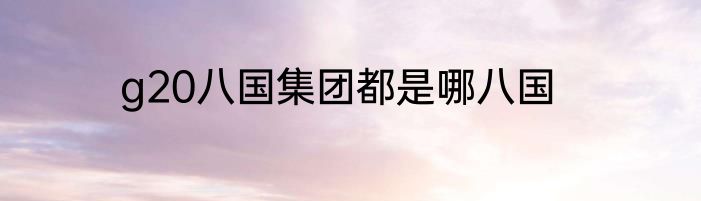 g20八国集团都是哪八国