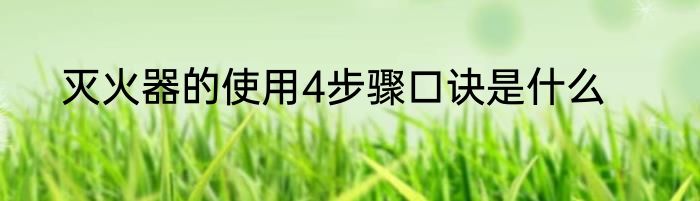 灭火器的使用4步骤口诀是什么