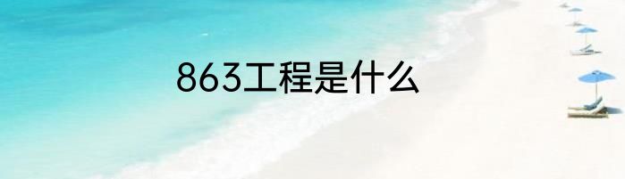 863工程是什么
