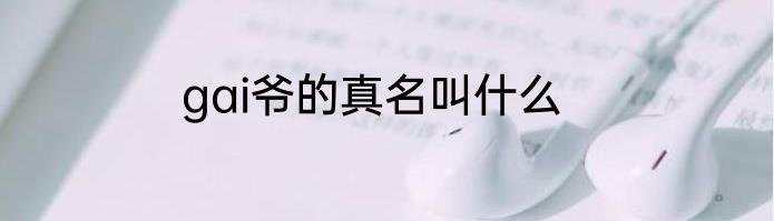 gai爷的真名叫什么