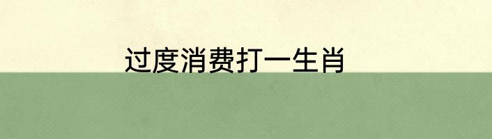 过度消费打一生肖