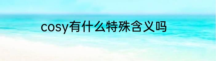 cosy有什么特殊含义吗