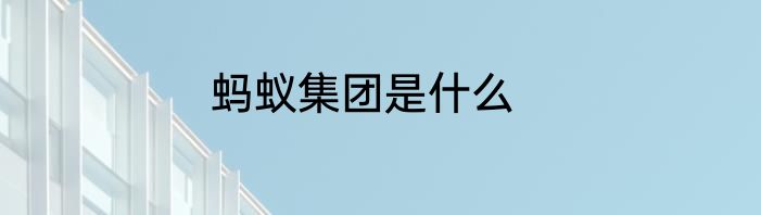 蚂蚁集团是什么