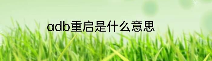 adb重启是什么意思
