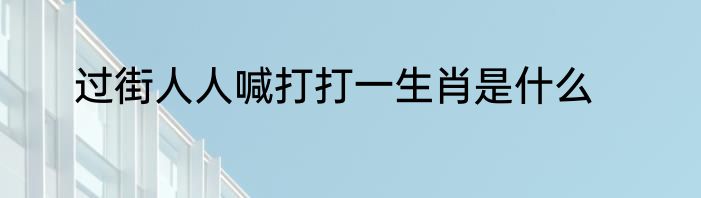 过街人人喊打打一生肖是什么
