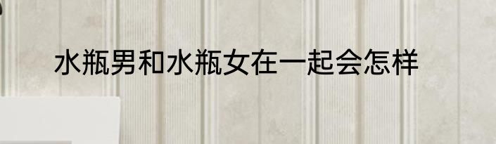 水瓶男和水瓶女在一起会怎样