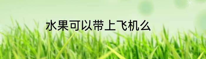 水果可以带上飞机么