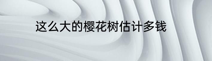 这么大的樱花树估计多钱