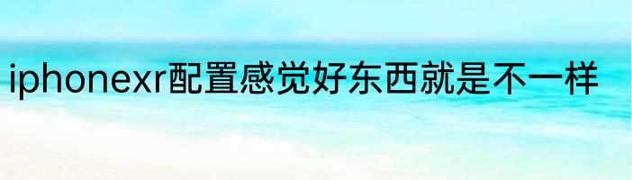 iphonexr配置感觉好东西就是不一样