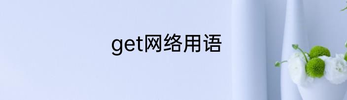 get网络用语