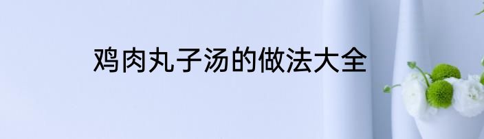 鸡肉丸子汤的做法大全
