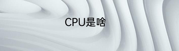 CPU是啥