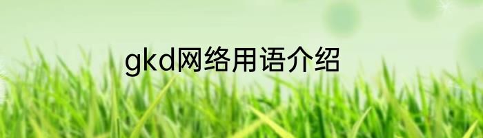 gkd网络用语介绍