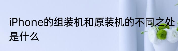 iPhone的组装机和原装机的不同之处是什么