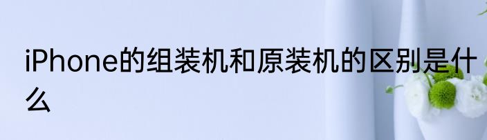iPhone的组装机和原装机的区别是什么