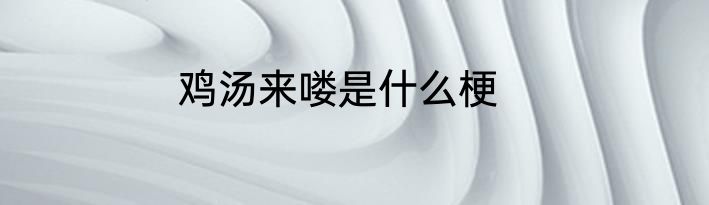 鸡汤来喽是什么梗