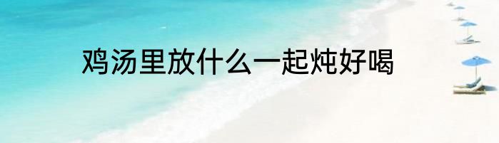 鸡汤里放什么一起炖好喝