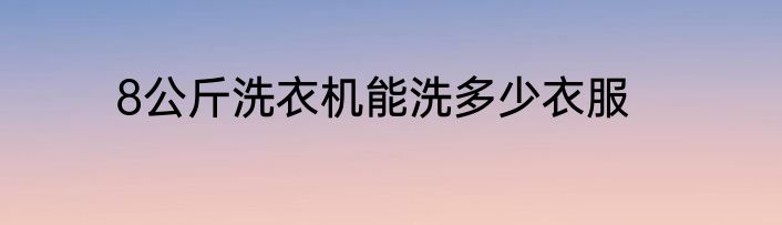8公斤洗衣机能洗多少衣服