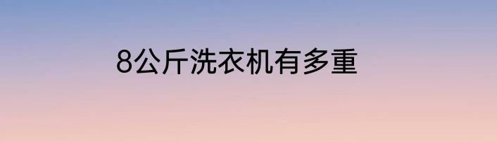 8公斤洗衣机有多重