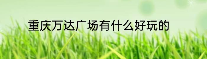 重庆万达广场有什么好玩的