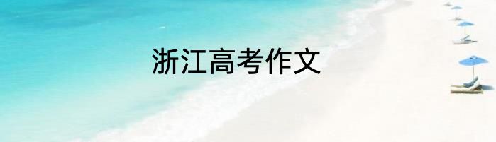 浙江高考作文