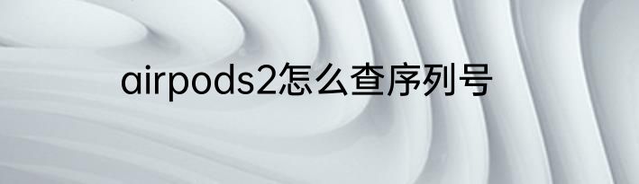 airpods2怎么查序列号