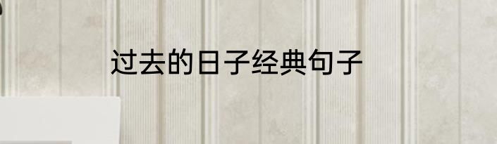 过去的日子经典句子