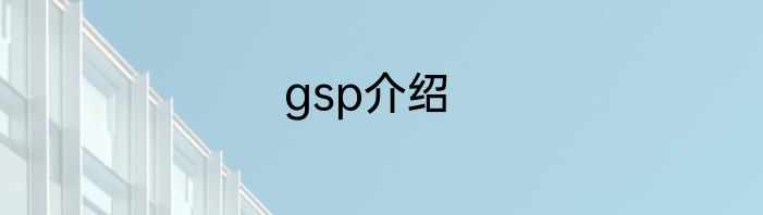 gsp介绍
