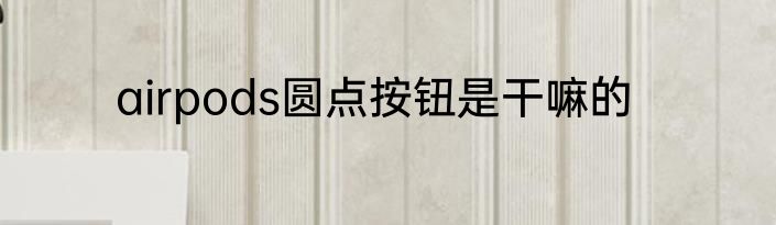 airpods圆点按钮是干嘛的