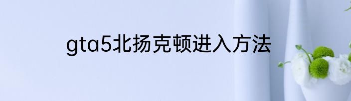 gta5北扬克顿进入方法