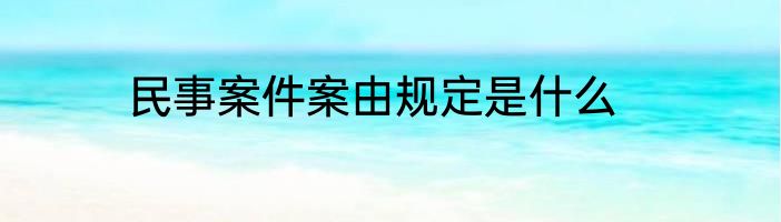 民事案件案由规定是什么
