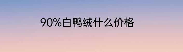 90%白鸭绒什么价格