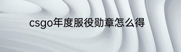 csgo年度服役勋章怎么得
