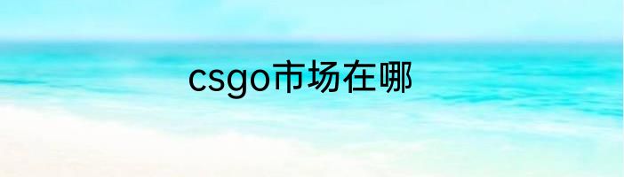 csgo市场在哪