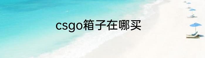 csgo箱子在哪买