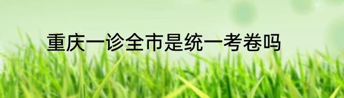 重庆一诊全市是统一考卷吗