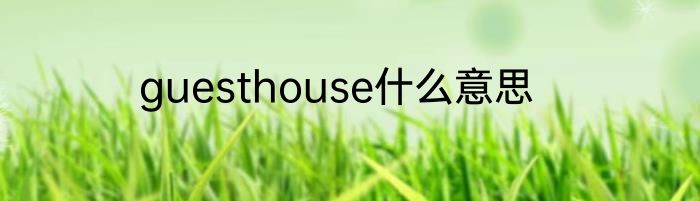 guesthouse什么意思