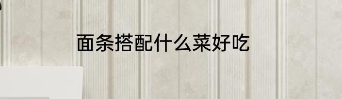 面条搭配什么菜好吃