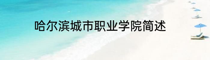 哈尔滨城市职业学院简述